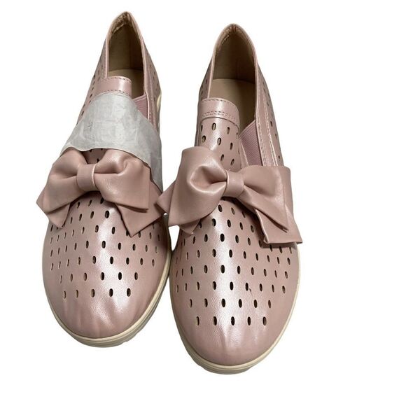 Summer Bowknot Sneakers Peach/Pink Size 40 US Size 9-9.5 New Without Tags - Picture 1 of 11